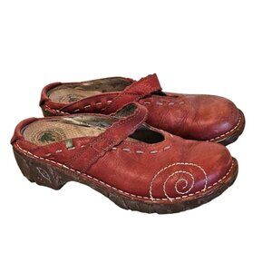 El Naturalista YGGDRASIL Women EU 36 US 6 Red Sustainable Boho Hippie Clogs